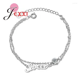 Bracelets de link Exclusivo pulseira de dupla camada requintada com charme de letra doce para casal de design de presentes preciosos