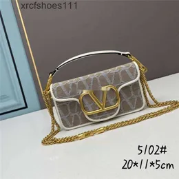 Loco Valenn Leather Versatile Calf New Handbag Canvas Baguette Designer Chain One Shoulder Crossbody Trendy Underarm Portable Womens Bag Bags P1as 0wk1