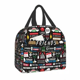 Friends TV Show Collage Borsa per il pranzo isolato per donne Resable Cooler Termica Bento Office Picnic Travel Food Box D0er#