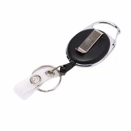 1pcs Retractable Pull Badge Rollen Zinklegierung Rollburte Schlüssel Ringkette Clip Plastik ID LANYARD NAME KARTE KARTE BADGE C5XE#