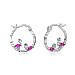 Stud Earrings Exquisite Flamingo Earring Simple Luxurious Amethyst Hoop For Girlfriend Symbol Love Present