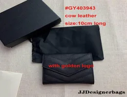 Luxo de alta qualidade Wallet Women Women Genuine Sheep Leather Holder Case Moda Hasp Bag Short Homens Lady Burses com Box4597545