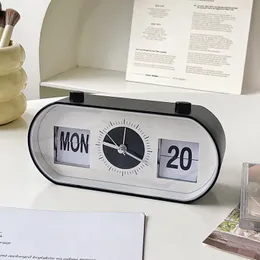 Camere da letto creativa Draint Clock Fun Flip Mechanical Desktop Digital Calendar Orologi retrò decorazione per la casa 240410