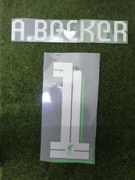 ゴールキーパー＃1 A.Beckerの名前の印刷サッカーパッチバッジ