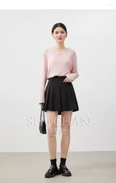 القمصان النسائية شوشان 2024 ربيع الصيف رقيقة 55 ٪ من الكتان بلوساس Mujer de Moda قميص Women Long Sleeve Top