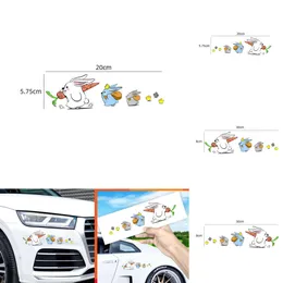 2024 Cute Bunny Car Sticker Funny Animal Stickers Auto Motorcycle Body Scraphes Sticker Glass Decoration Dekoracja Wodoodporna naklejki