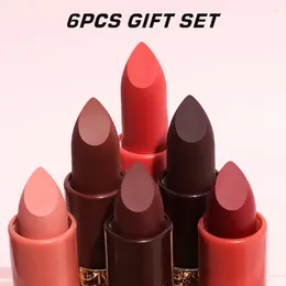 Lip Gloss 6pcs/set Stick Foggy Matte Sexy Lipstick Waterproof Long Lasting Moisturizing Nutritious