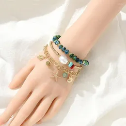 Braccialetti Charm Jewelry Bracciale bohémien Set per donna Fashion Napsel Glass Biled Chainband Regalo femminile