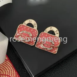 Brincos de charme de designer Brincos de luxo letra dupla C Real Gold Bated Copper Barsss Moda Crystal Earring Loop Drop Drop Inclaid Crystal Jewelry