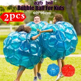 60cm 90 سم ZORB BALL PVC Bluered Bluerable Bubble Soccer Ballpump للأطفال البالغين في الهواء الطلق لعبة الرياضة الرياضية 240407