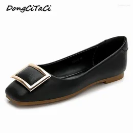 Casual Shoes n Autumn Women Plat Ballet Woman Slip On Boat Soft Female Flats Loafers Square Toe Lazy 36-42