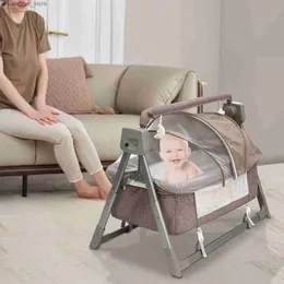 Baby Cribs Portable Electric Baby Swing Baby Cradle Bassinet Rocking Crib Infant Bed Newborn Bedside Crib Foldable Music Sleep Basket Cot L416