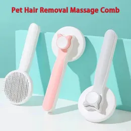Escova de suavização de auto -alvo para cães e gatos remove as partículas de massagem de cabelo de subpêlo emaranhadas combinam suprimentos 240415