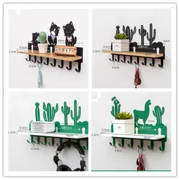 Dekorativa plattor Punch-Free Clothing Hook Cactus Coat Dormitory Wall Hanging Porch Rackwall Strong Adhesive Hanger C6