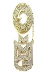 Cara New Iced Out Maybach Music Group MMG Pendant 36 Franco Chain Maxi Necklace Hip Hop Necklace Emen039s Chokers Necklace Je1461221