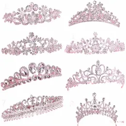 Bestförsäljande brudfascinatorer med Rhineste Head Pieces Crystal Bridal pannband Tiaras Crowns Wedding Hair Accores Z7Hz#