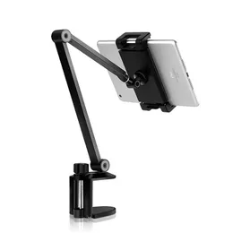 Tablet Stand Rotating Long Arm Mobile Phone Holder Height/Angle Adjustable Aluminium Alloy Tablet Mount for 4-13inch iPhone iPad