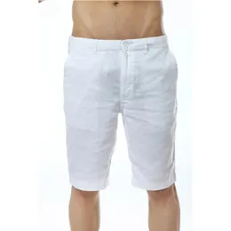 Ankomst 100% linnebrädshorts Män Summer Flax Fashion Mens Beach Solid Brand Short SXXL 7 Färger Bermuda 240416