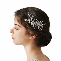 حفل الزفاف الزفاف Accories Rhineste Pearl Hair Comb Clips for Women Accories Party Jewelry Bride Headpiece Gift S2C7#