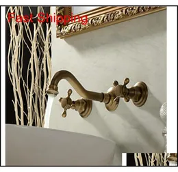 Rubinetti del lavandino per bagno interi e commerciali Nuovi antichi ottoni a parete diffusa rubinetto da bagno BA Qylrbx BDesports5981082