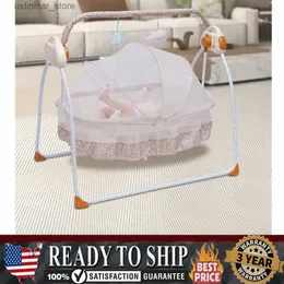 Baby Cribs Automatic Rocking Chair Electric Baby Swing Bed Music Admable+ Mat Cradle Remote Control L416