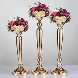 Kerzenhalter 10 PCs Klassische Metall Hochzeit Tischstraße Event Party Kernstück Blumen Vase Rack Home Dekoration