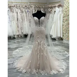 Mermaid Robe Mariee Wedding Dresses Chaking of the الكتف عتيقة Lace Bridal Boho