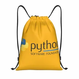 pyth Programming Logo Drawstring Backpack Sports Gym Bag for Women Men Programmer Computer Developer Training Sackpack N4eo#