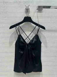 Frauen Tanks Camis Designer 23 Sommer New Water Diamond Schnalle Brief Anhänger Dekoration Schmetterling Knoten Tau zurück Schlinge 9i9b