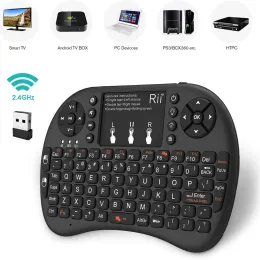 لوحات المفاتيح RII I8+ MINI Wireless Keyboard 2.4 جيجا هرتز اللوحة اللاسلكية مع لوحة اللمس لمربع تلفزيون Android ، الكمبيوتر ، الكمبيوتر المحمول ، التلفزيون الذكي ، HTPC