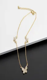 Fashion Farterfly Element Necklace Micro Inlaid Zircon Raffined Jewelry and Trendy Clavicle Chain9457793