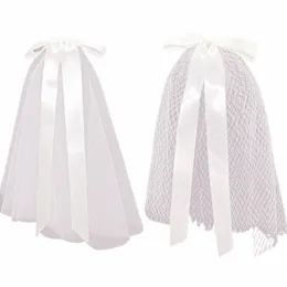 Новая свадебная вуаль с волосами Clip Mite Bow White Ivory Tulse Wedding Veil для невесты.