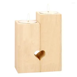 Kerzenhalter herzförmiger Halter-Candle Valentinstag Tagdekoration Geburtstags-Wooden-Handwerk Freund