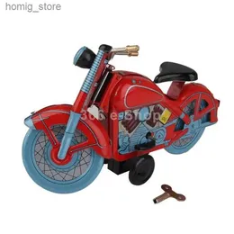 Серия серии для взрослых в стиле ретро -стиль Toy Metal Tin Mobile Retro Motorcycle Mechanical Clock Model Model Childrens Gift Y240416