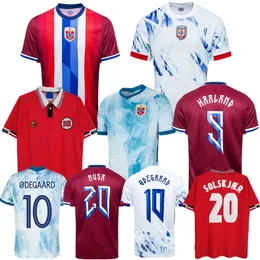 2024 Maglie da calcio Norvegia 24 25 Odegaard Berge Bobb Haaland Nusa 1998 Norges Mykland Solskjaer Home Away Shirt da calcio