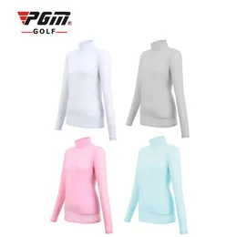 PGM Womens Summer Summer Outdoor Sport Cloths Viscose Camisa de roupa íntima Golfe protetor solar UV Tshirts de manga longa vestuário 240416