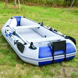 3 Person 230 CM Inflatable Fishing Boat Rowing Kayak Canoe Hovercraft Dinghy Air Mat Bottom Outdoor Water Sport 240409