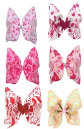 12pcs 8 polegadas Valentine Days Boutique Boutique Hair Bows com Alligator Clip JoJo Big Love Heart Clips Big Clips Acessórios7875883