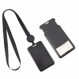 black Plastic Slide Chest Pocket Clip ID Tag Name Identity Badge Holder Reel Working Permit Case Staff Employee Pass Work Card 81mA#