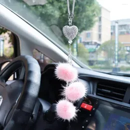 Dekorative Figuren funkelnd anheizt Haar Ball Mädchen Frauen Modeauto Rückspiegel Home Dekoration Anhänger Lucky Accessoires Innere