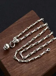 Цепочки FNJ 3 мм Cull Sende Collece 925 Silver 50cm 5cm Оригинальный S925 Thai Women Men Men Cone Link Chain Punk Vintage2508986