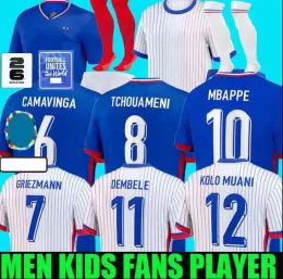 24 25 25 Euro Cup francuskie koszulki domowe mbappe koszulki piłkarskie DEMBELE COMAN SALIBA KANTE MAILLOT de Foot Equipe Maillots Griezmann Kit Men Player Football Shirt Nowa