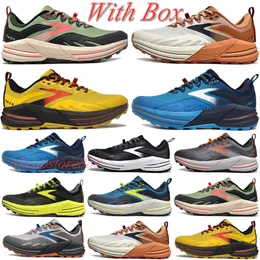 Box Brooks ile Yeni Sıradan Ayakkabı Tasarımcısı 16 Koşu Ayakkabıları Kadınlar İçin Erkekler Üçlü Beyaz Siyah Ebony Nightlifeyellow Turuncu Eğitmenler Gliserin Cascadias Eur 36-45