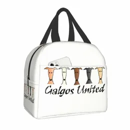 Galgos United Greyhound Borse per il pranzo isolato per donne Whippet Solthound Dog Portable Coolier Coolier Food Pranzo Box School S1M1##