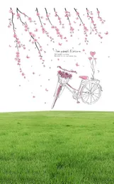 Shijuhezi Cartoon Girl Wall Stickers PVC Material DIY Peach Flowers Bicycle Wall Decal for Kids Rooms Baby Bedroom Decoration7750296