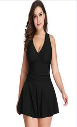 Jeden garnitur 2021 Plus w rozmiarze 3xl Fat Womens Swim zużycie Tankini Dress Solid Kathing Suit Dwa kawałki Slim Swimsuit dla kobiet 8658301