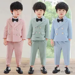 Suits Flower Boys Formal Wedding Suit Children Photograph Dress Party Performance Show Costume Newborn Baby Kids1 Year Birthday Suit