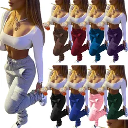 سروال نسائي Capris dstring Flare Trend joggers female Sport Pant Fleece دافئة سميكة من السراويل العسكرية مكدسة في الشارع تسليم AP dhcpn