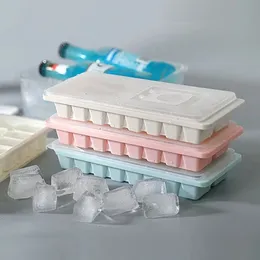 Bandeja de fabricante de cubos de gelo 6/16 molde de fabricante de cubos de gelo celular com tampa para sorvete de gelo cocktail cocktail bebida gelada ferramenta de cozinha de molde de gelo