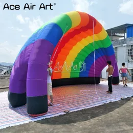 wholesale 10m dia (33ft) New Desgin Portable Colorful Half Inflatable Dome Style Vango Inflatable luna Tent Inflatable rainbow photo booth for Exhibition